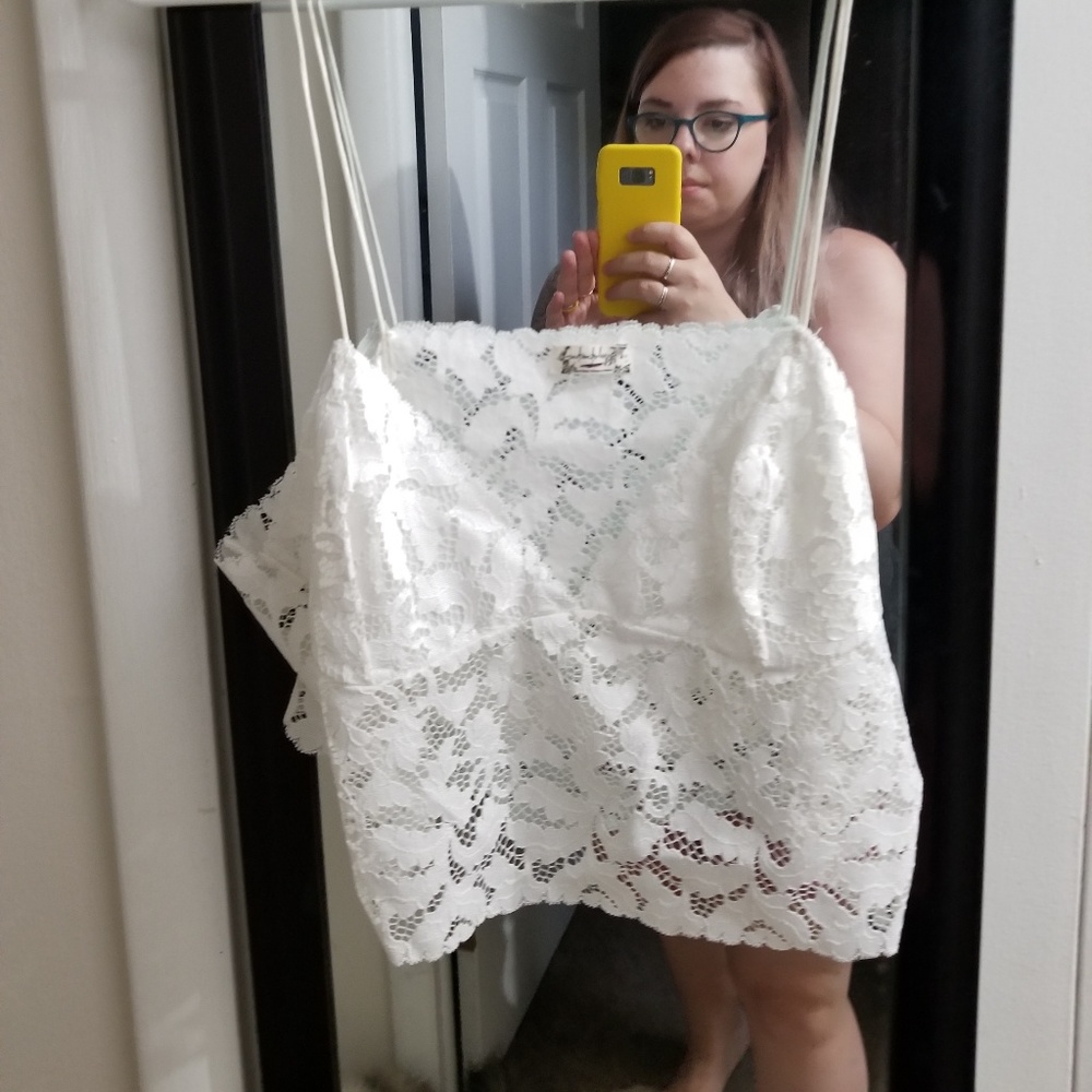 Free People white lace bralette L NWOT